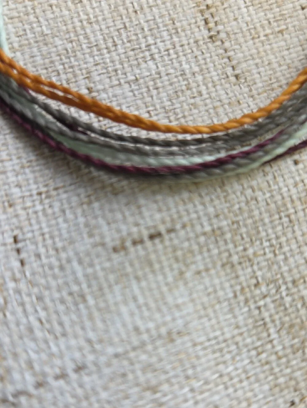 Pura Vida Layered Wax Cord Bracelet in Mustard, Sage & Plum